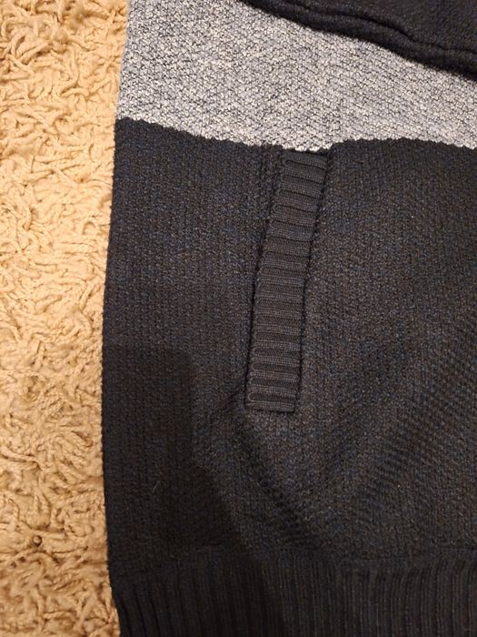 Sweter rozpinany 65% wełny ocieplony XXL