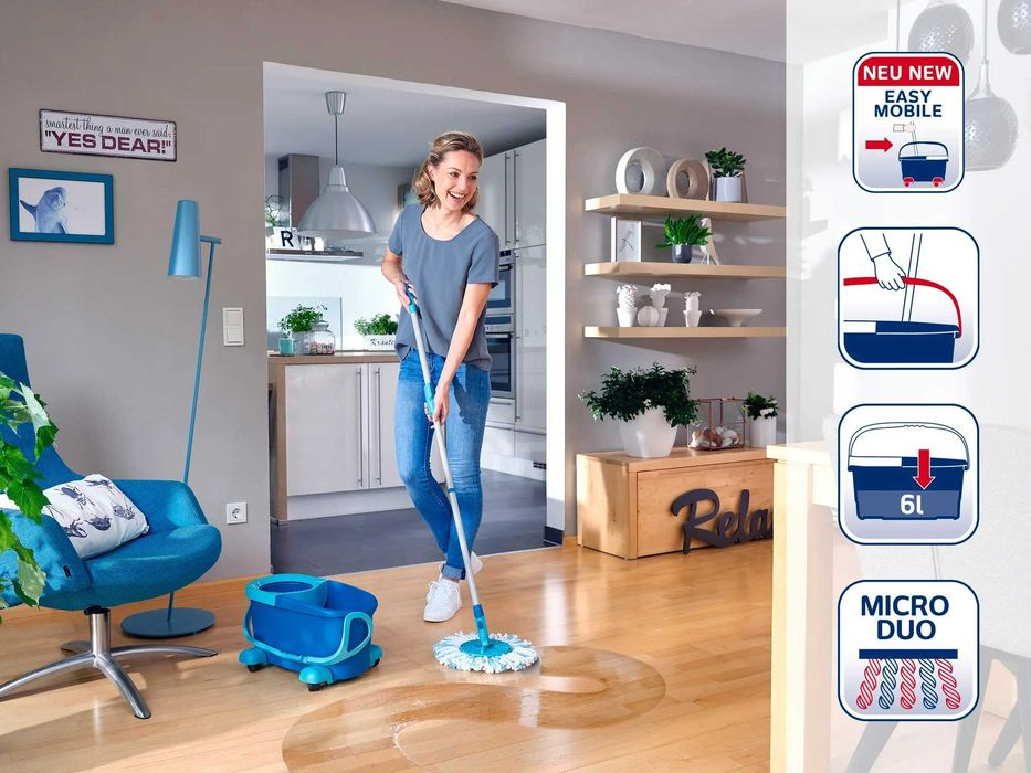 Набір для прибирання Leifheit CLEAN TWIST Mobile Disc Mop Ergo Set 52102 з відром 6 л