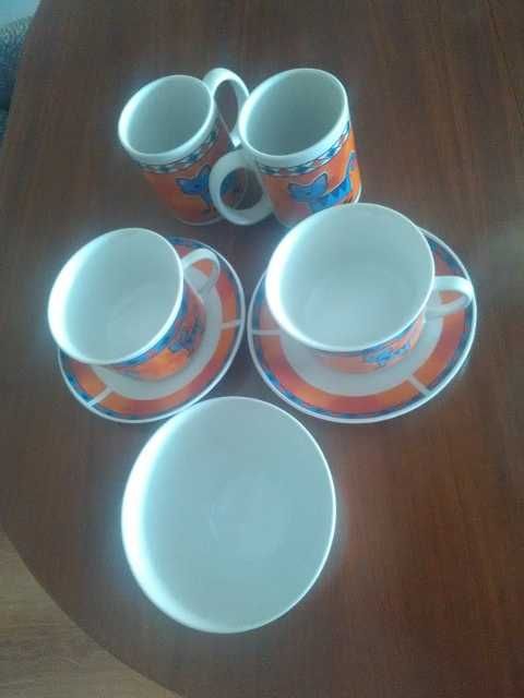 Conjunto de loiça com gatos (7 peças)