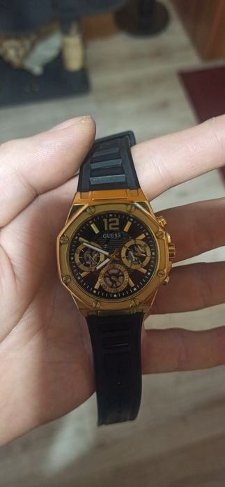 Męski zegarek GUESS Gold/Black Multi – Stan Bardzo Dobry, Okazja!