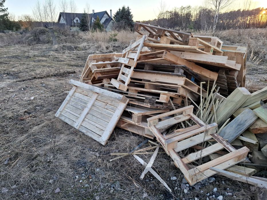 Drzewo na opał + palety wszystko co na zdjęciach