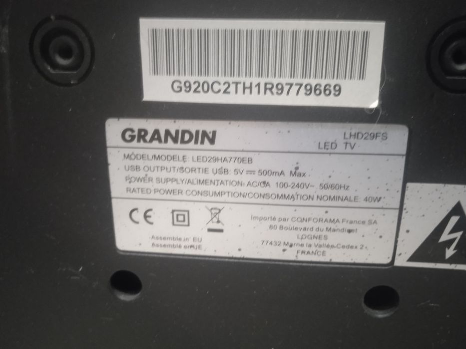 GRANDIN. TV.model Led29ha770EB