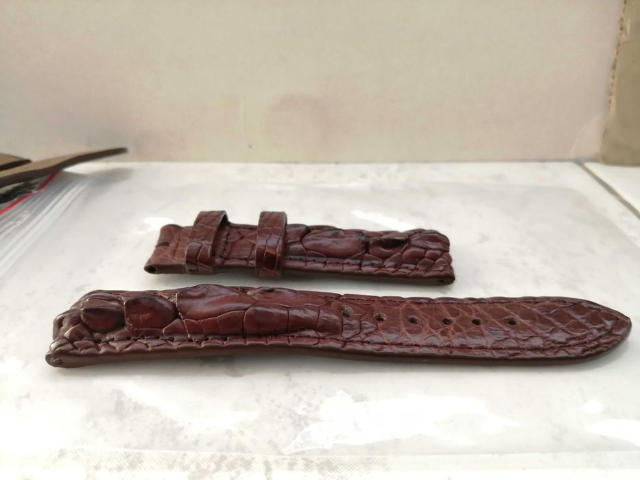 braceletes pele de crocodilo real para relógios de pulso 22m 100% novo