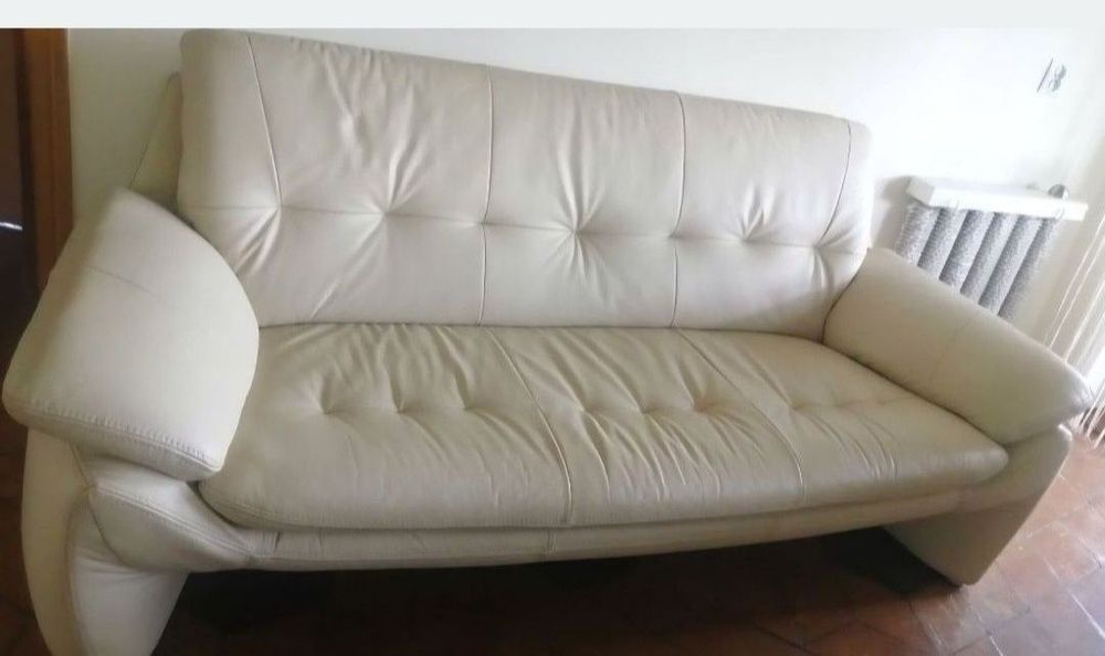 Komplet mebli z skóry naturalnej. Jak nowy