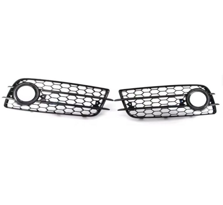 2x czarne kratki zderzaka przód, Plaster Miodu Audi A4 b8 S-Line, S4