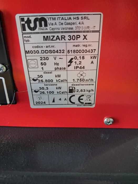 Aquecedor a diesel mizar 30 px