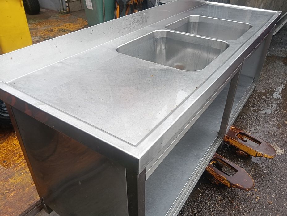 Bancada em inox 2 pios