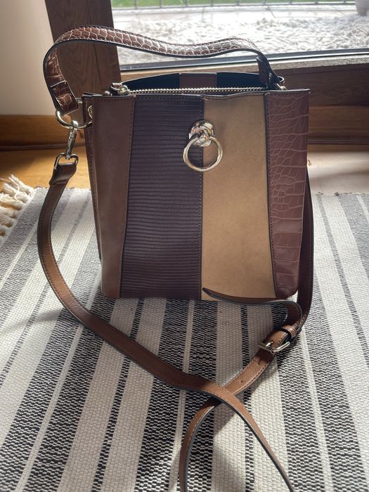 Torebka Bucket Bag Camel Zara Style Minimalistyczna