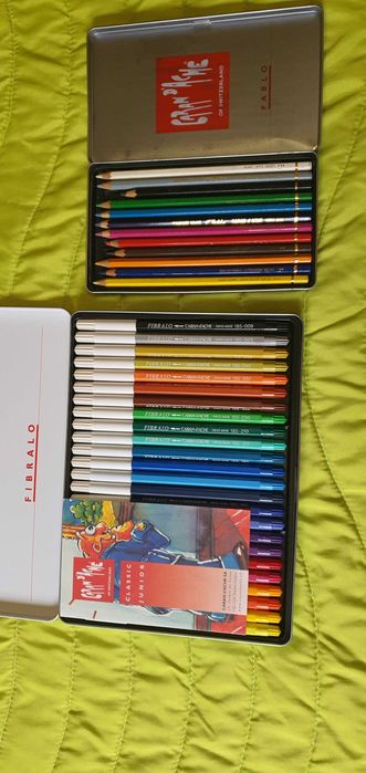 Caran d'ache Marcadores NOVOS + Lápis de Cor USADOS