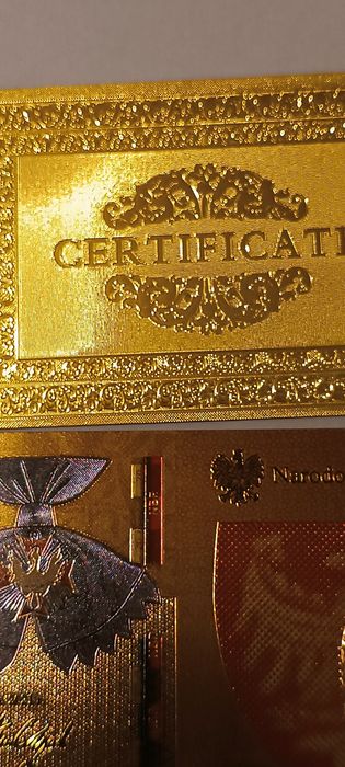 Narodowy Banknot Polski uszlachetniony 24 karatowym złotem