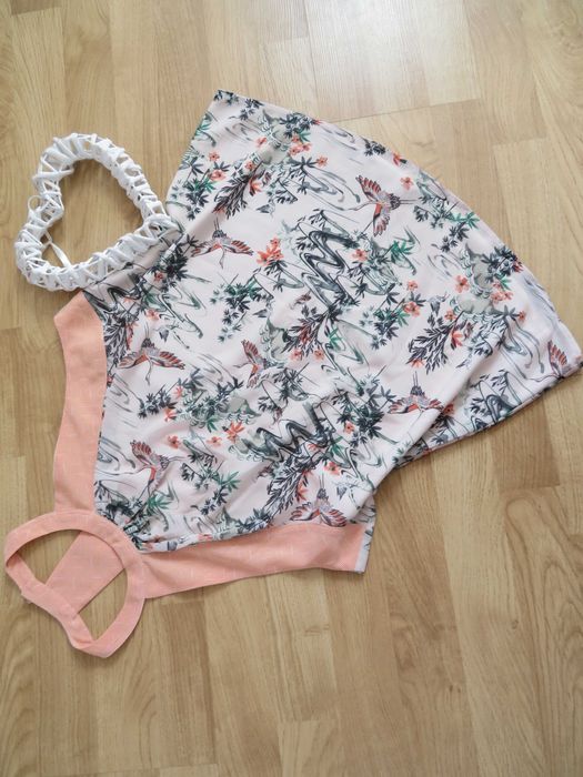 H&M jak Nowa bluzka damska koszula koszulka top KWIATY PTAKI,  40  L