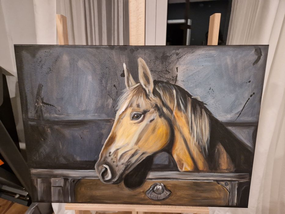 Portret konia w stajni