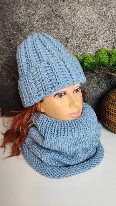 Czapka + komin /komplet zimowy handmade