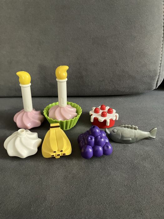 Lego duplo tort, ryba, banany, jedzenie, owoce