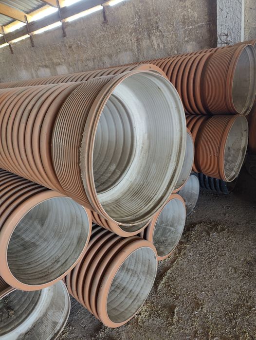 Труба гофрированная D 400мм / 481мм, длина 6 метров, канализационная,