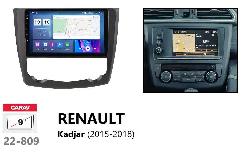 (NOVO) Rádio 2DIN 9" Renault KADJAR (2015 até 2018) • Android [4+64GB]