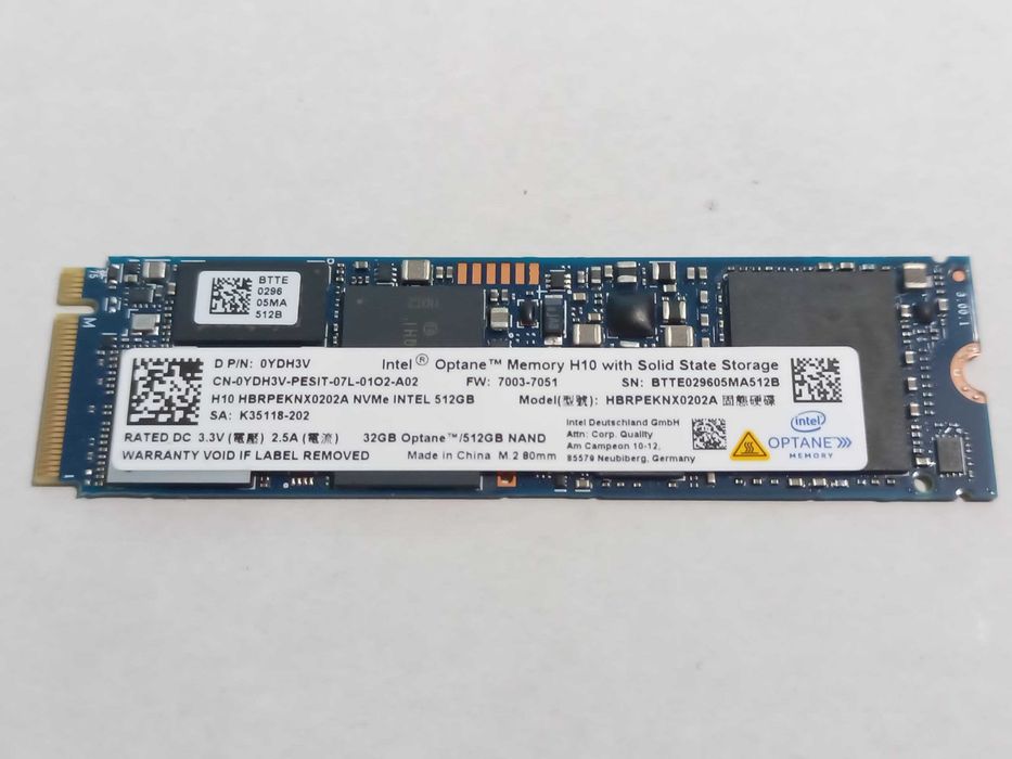 512Gb NVMe SSD Intel H10 m.2 2280