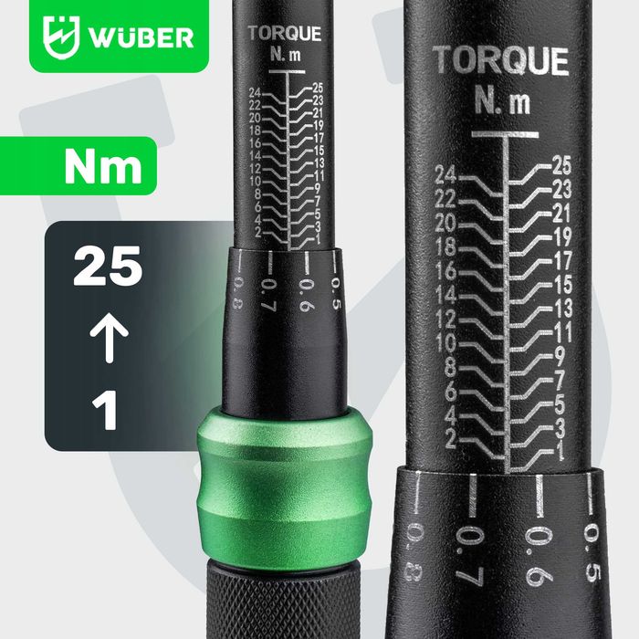 Klucz dynamometryczny ISO 6789 1/4 1–25Nm z walizką