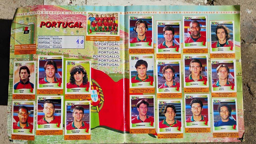 Caderneta Panini euro 96  (90% completa)