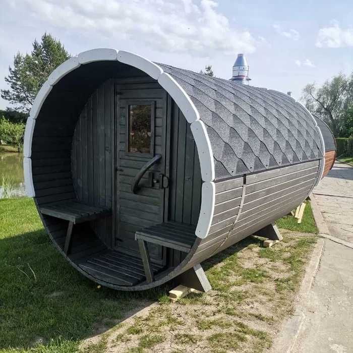 Premium Sauna Beczka | Bania Ruska | Sauna Ogrodowa – Transport GRATIS