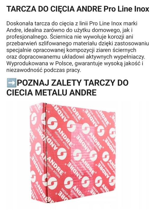 Tarcze do cięcia metalu Pro Line Andre 125x1.6x22.23