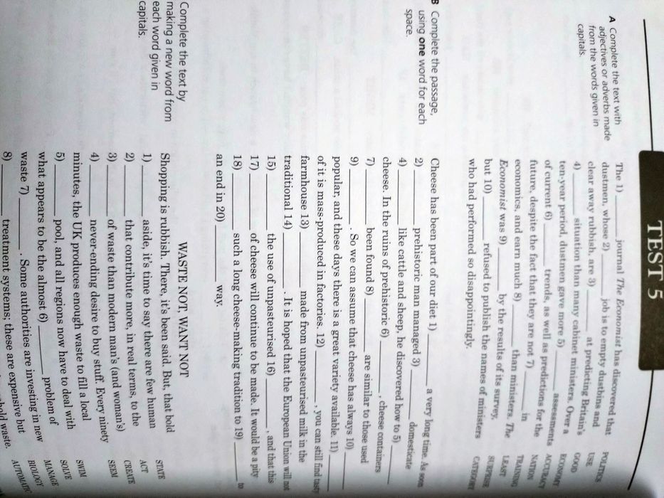 Recycling Your English Cambridge, zadania z kluczem