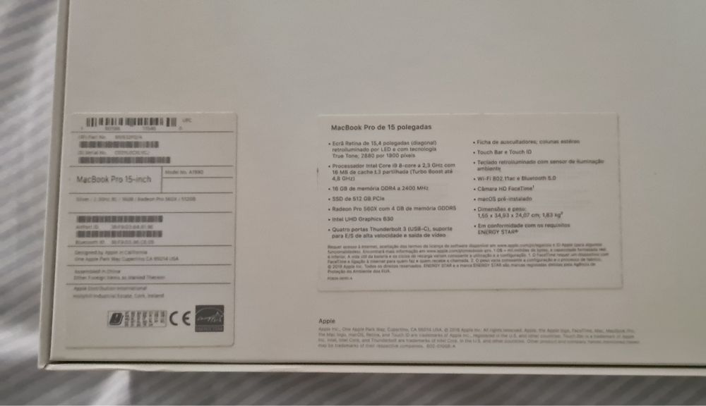 MacBook Pro Retina 15.4 inch OctaCore i9 - 16GB - SSD 500GB