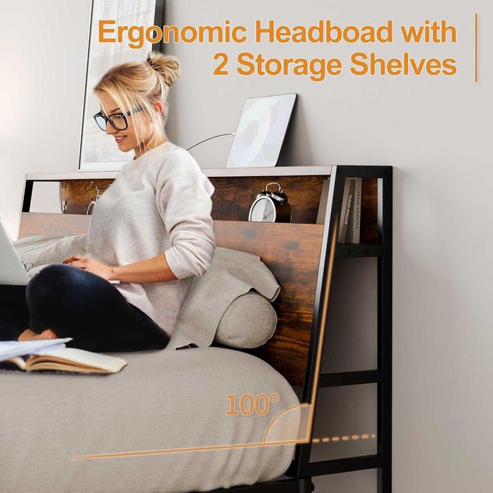 Nowe łóżko / stelaż / rama metalowa / 140x200cm / LED / USB !R258!