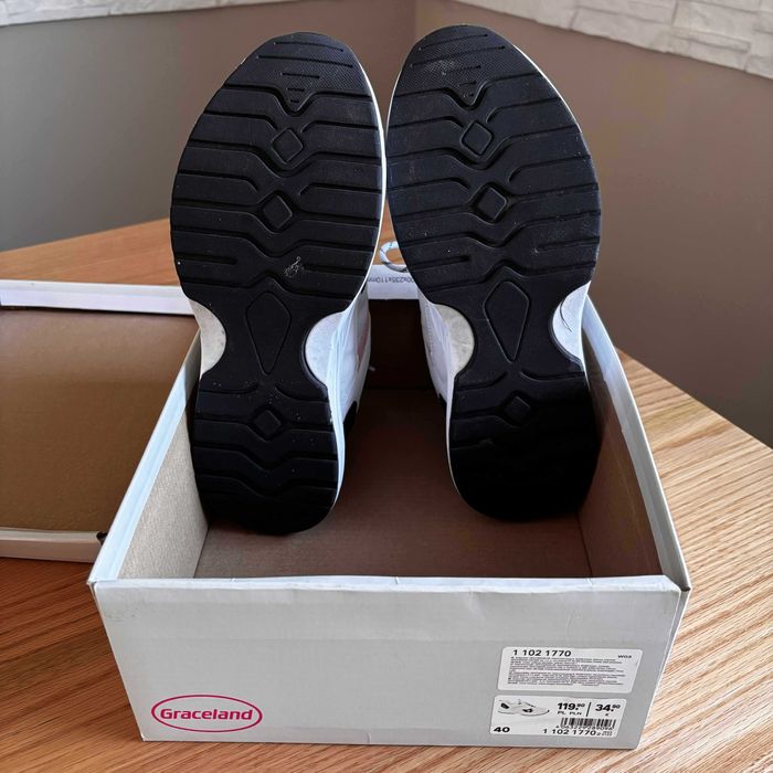 Buty sneakersy damskie Graceland biało czarno różowe rozmiar 40