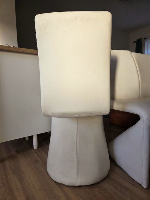 4 Cadeiras de Sala de Jantar Modernas em Polipele Branca