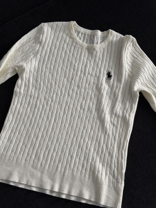 Жіночий светр, білий светр ralph lauren, светр косичка