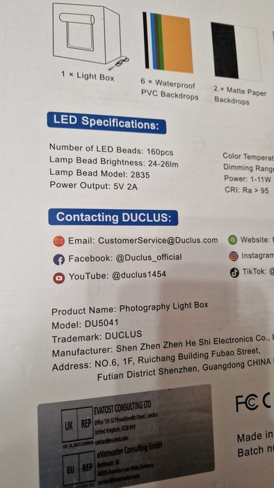 pudełko fotograficzne Duclus Photography Light Box