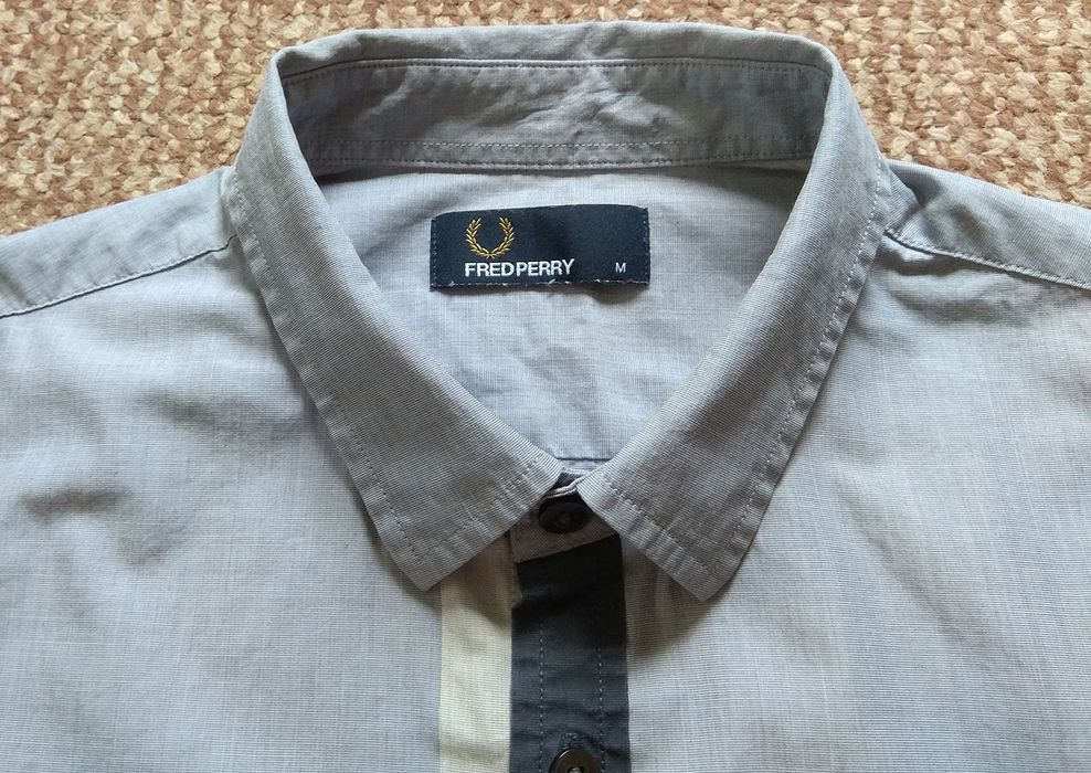 FRED PERRY рубашка M серая Оригинал