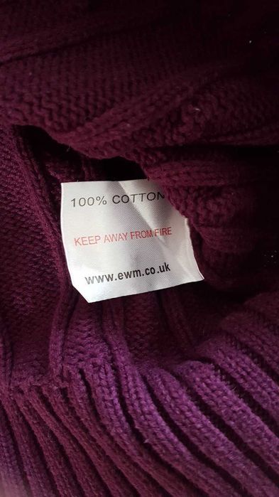 Sweter damski bawełna bordo S / M