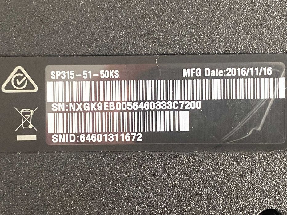 Motherboard Acer spin 3 sp315-51-50ks
