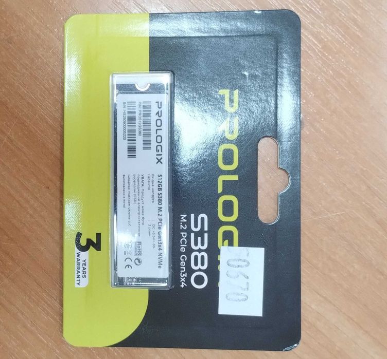 SSD PROLOGIX S380 M.2 PCIe Gen3x4 NVMe 512 Gb