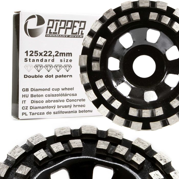 SEGMENTOWA TARCZA GARNKOWA Do Szlifowania Betonu 125mm x 22,2mm DOUBLE
