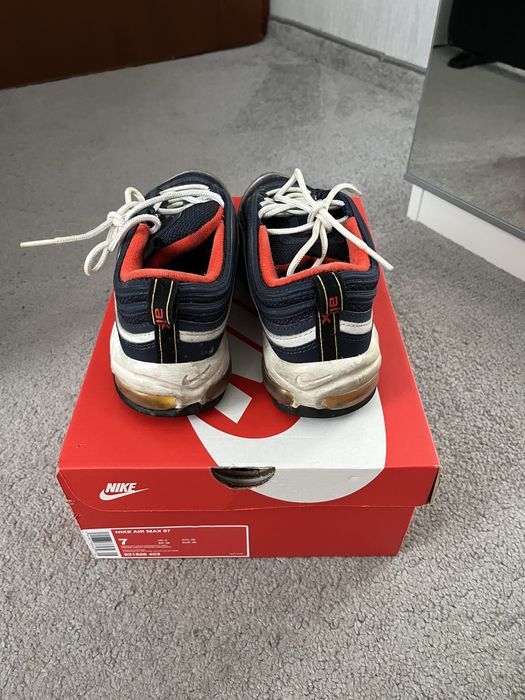 Nike air max 97 niebiesko biało pomarańczowe