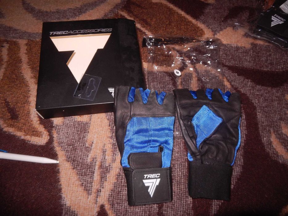 Wyprzedaż->Rękawiczki na siłownie  GLOVES CLASSIC STRIPE BLUE rozm.M