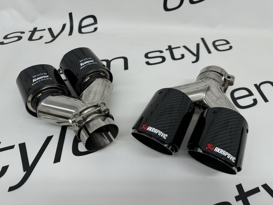 Насадки на глушитель Akrapovic Carbon 2х89мм