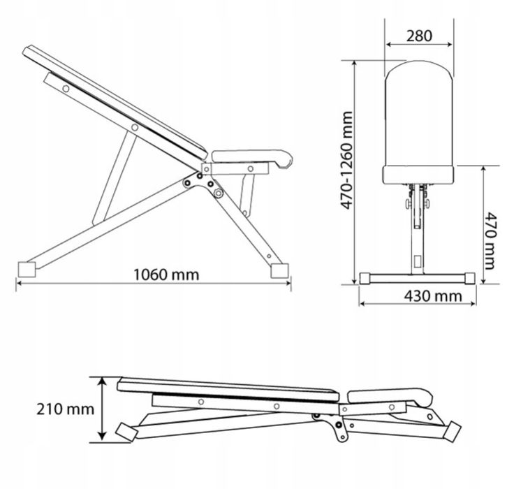 ŁAWKA ŁAWECZKA treningowa do ćwiczeń regulowana 7 stopniowa SKŁADANA