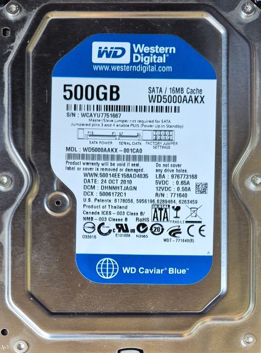 Disco rigido WD 500GB