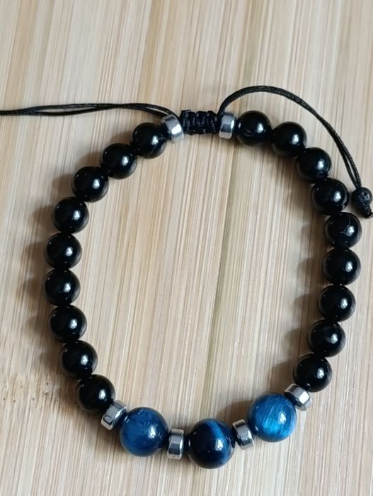 Męska bransoletka Onyx,kocie  oko