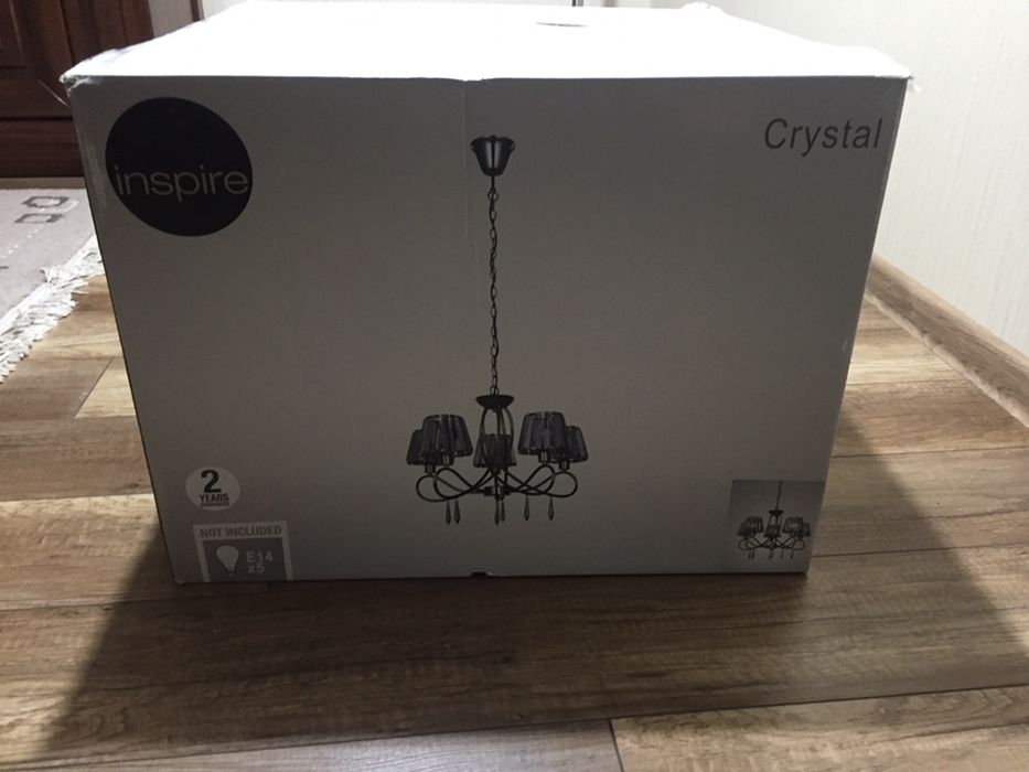 Żyrandol ciemne szkło ozdobne elementy