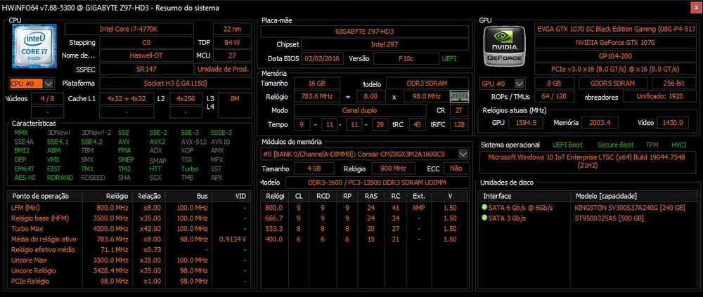 PC Gamer i7 4770k 4.2Ghz | 16Gb DDR3 | EVGA GTX 1070 8GB | SSD + HDD | ARGB