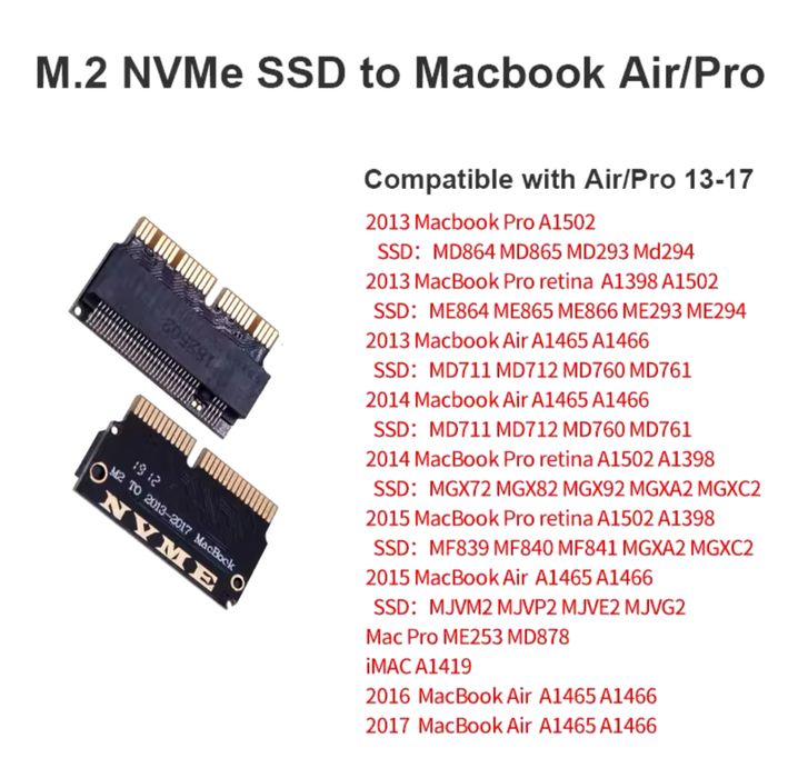 Macbook SSD адаптер M.2 NVMe PCI-E M2 SSD переходник алаптер