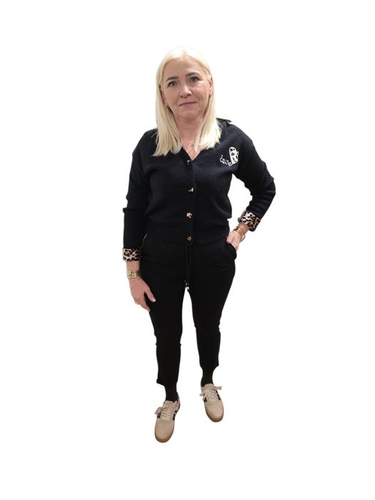 Spodnie damskie chinosy LUKSORKI czarne rozmiar 44 Eco Moda