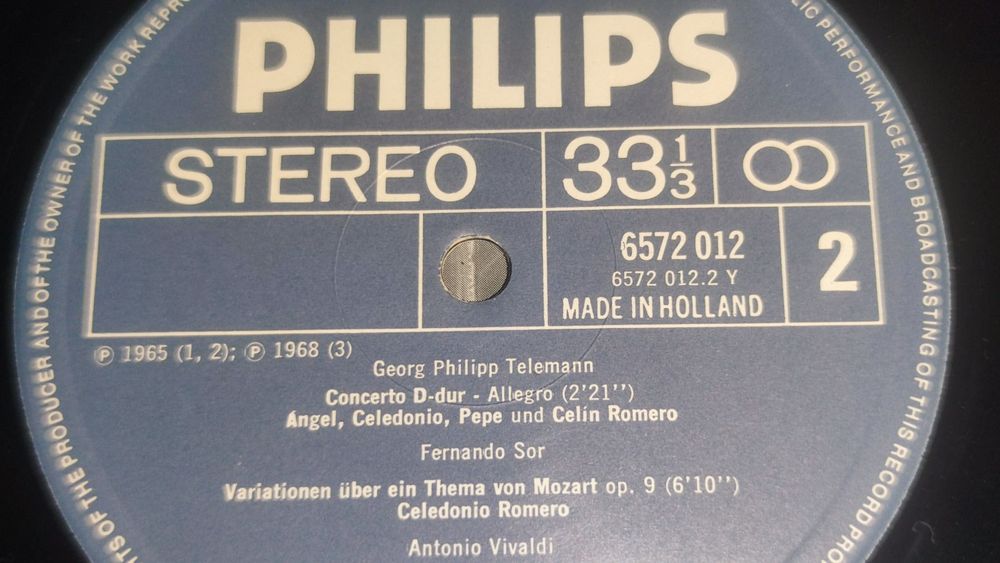 Вінілова платівка Philips Los Romeros Gitarre Barock Vivaldi Bach