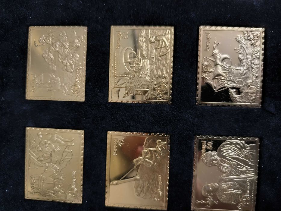 Coleção de selos de prata relativos à comemoração dos 500 anos do descobrimento do caminho marítimo para a Índia dia