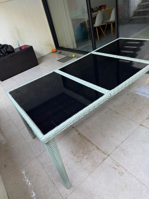 Conjunto jardim mesa e 8 cadeiras
